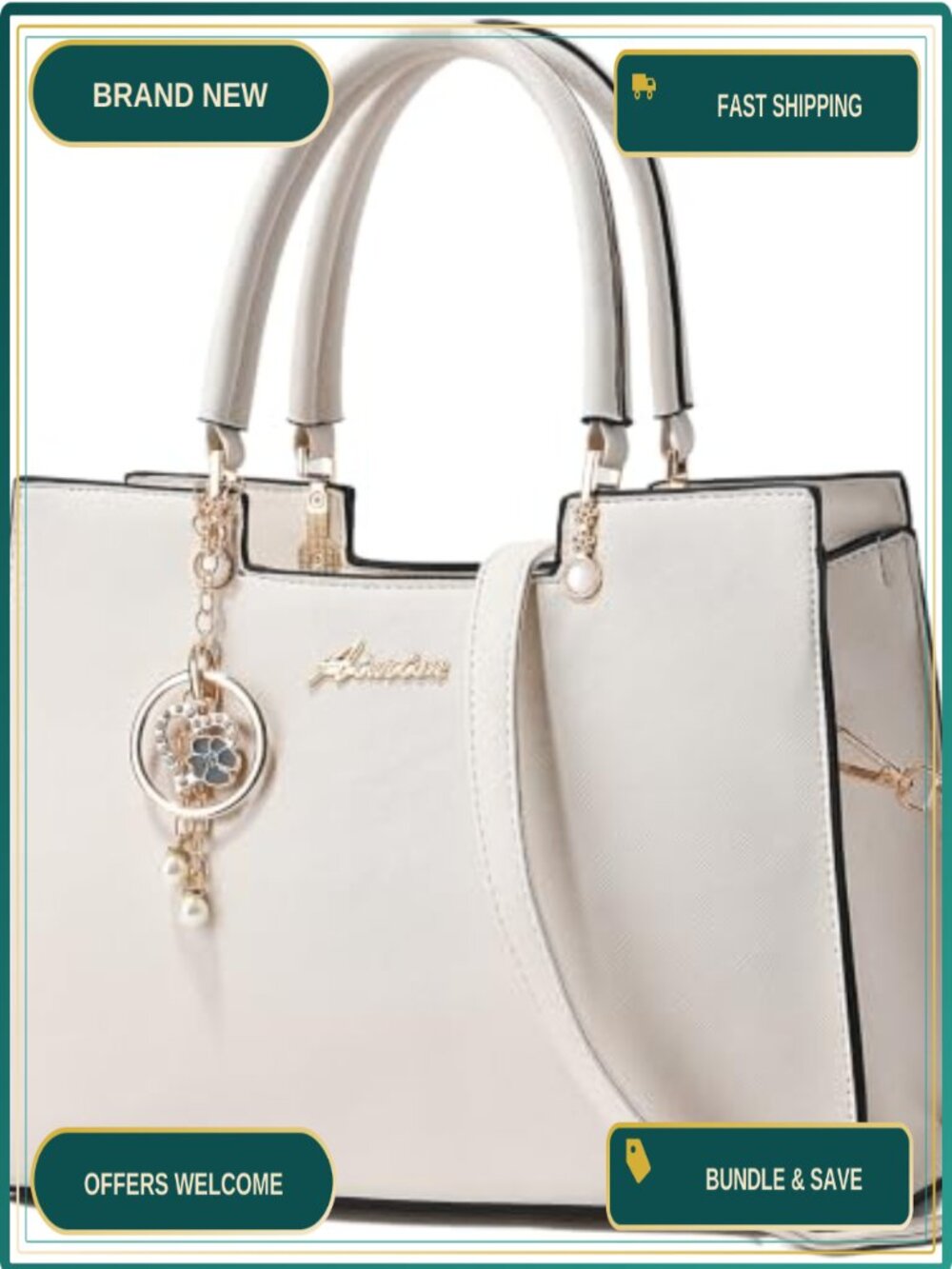 PU Leather Satchel Tote Crossbody Top Handle Bag with Zipper